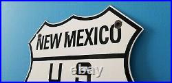 Vintage Us Route 66 Porcelain Gasoline Auto New Mexico Road Shield Sign