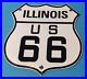 Vintage-Us-Route-66-Porcelain-Gasoline-Illinois-Auto-Road-Trip-Shield-Pump-Sign-01-qw
