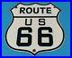 Vintage-Us-Route-66-Porcelain-Gasoline-Service-Auto-Road-Trip-Shield-Pump-Sign-01-hgrt