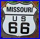 Vintage-Us-Route-66-Porcelain-Metal-Gasoline-Auto-Missouri-Road-Trip-Shield-Sign-01-ol