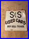 Vintage-Used-Metal-Car-Sign-Double-Sided-Hanging-26-X-26-01-sak
