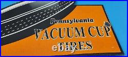 Vintage Vacuum Tires Porcelain Gas Motor Oil Automobile Penns 12 Service Sign
