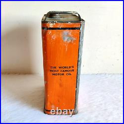 Vintage Veedol Motor Oil Advertising Tin Can Automobile Collectibles TI633