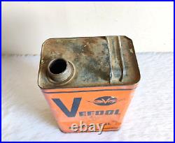 Vintage Veedol Motor Oil Advertising Tin Can Automobile Collectibles TI633