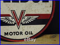 Vintage Veedol Motor Oil double sided metal garage sign
