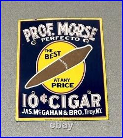 Vintage Very Rare 12 Prof Morse Cigar Tobacco Porcelain Sign Car Gas Oil Truck