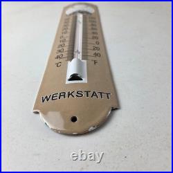 Vintage Volkswagen Automobiles Sign Service Bug Sign on Porcelain Thermometer