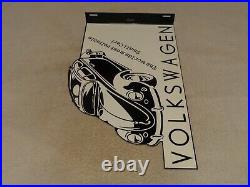 Vintage Volkswagen Beetle Bug Car 20 Metal 2 Sided Flange Gasoline & Oil Sign