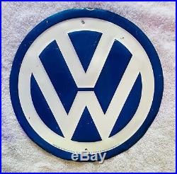 Vintage Volkswagen Metal Sign Wolfsburg RARE