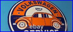 Vintage Volkswagen Sign Porcelain Automobile VW Bug Dealership Sales Gas Sign