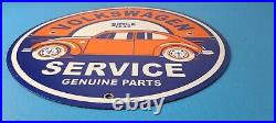 Vintage Volkswagen Sign Porcelain Automobile VW Bug Dealership Sales Gas Sign