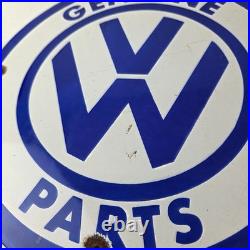 Vintage Volkswagen Sign Porcelain VW Automobile Dealership Parts Gas Pump Sign