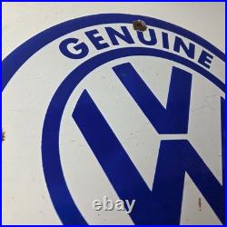 Vintage Volkswagen Sign Porcelain VW Automobile Dealership Parts Gas Pump Sign