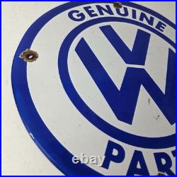Vintage Volkswagen Sign Porcelain VW Automobile Dealership Parts Gas Pump Sign