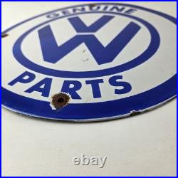 Vintage Volkswagen Sign Porcelain VW Automobile Dealership Parts Gas Pump Sign