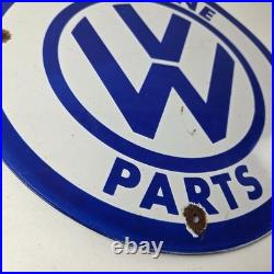 Vintage Volkswagen Sign Porcelain VW Automobile Dealership Parts Gas Pump Sign