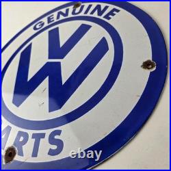 Vintage Volkswagen Sign Porcelain VW Automobile Dealership Parts Gas Pump Sign