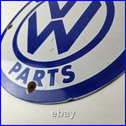 Vintage Volkswagen Sign Porcelain VW Automobile Dealership Parts Gas Pump Sign