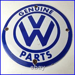 Vintage Volkswagen Sign Porcelain VW Automobile Dealership Parts Gas Pump Sign