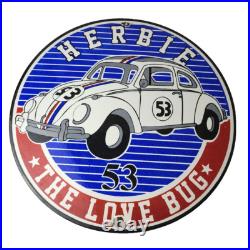 Vintage Volkswagen Sign Porcelain VW Herbie Love Bug Car Sales 53 Gas Sign