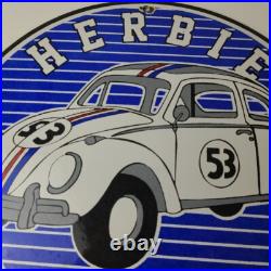 Vintage Volkswagen Sign Porcelain VW Herbie Love Bug Car Sales 53 Gas Sign
