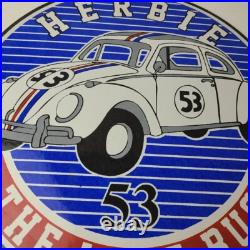 Vintage Volkswagen Sign Porcelain VW Herbie Love Bug Car Sales 53 Gas Sign