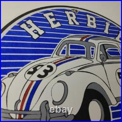 Vintage Volkswagen Sign Porcelain VW Herbie Love Bug Car Sales 53 Gas Sign