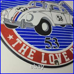 Vintage Volkswagen Sign Porcelain VW Herbie Love Bug Car Sales 53 Gas Sign