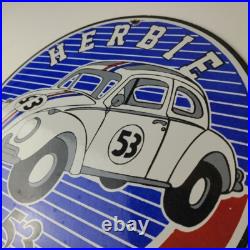 Vintage Volkswagen Sign Porcelain VW Herbie Love Bug Car Sales 53 Gas Sign