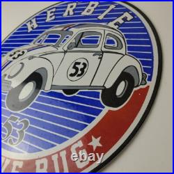 Vintage Volkswagen Sign Porcelain VW Herbie Love Bug Car Sales 53 Gas Sign