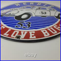 Vintage Volkswagen Sign Porcelain VW Herbie Love Bug Car Sales 53 Gas Sign