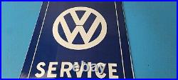 Vintage Volkswagen Sign Service & Sales Automobile Gas Pump Porcelain Sign