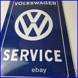 Vintage Volkswagen Sign Service & Sales Automobile Gas Pump Porcelain Sign
