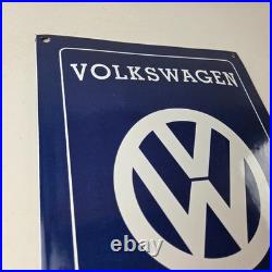 Vintage Volkswagen Sign Service & Sales Automobile Gas Pump Porcelain Sign