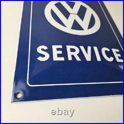 Vintage Volkswagen Sign Service & Sales Automobile Gas Pump Porcelain Sign