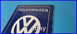 Vintage Volkswagen Sign Service & Sales Automobile Gas Pump Porcelain Sign