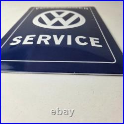 Vintage Volkswagen Sign Service & Sales Automobile Gas Pump Porcelain Sign