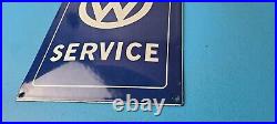 Vintage Volkswagen Sign Service & Sales Automobile Gas Pump Porcelain Sign