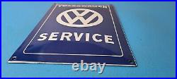 Vintage Volkswagen Sign Service & Sales Automobile Gas Pump Porcelain Sign