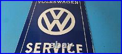 Vintage Volkswagen Sign Service & Sales Automobile Gas Pump Porcelain Sign