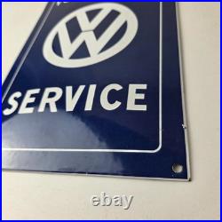 Vintage Volkswagen Sign Service & Sales Automobile Gas Pump Porcelain Sign