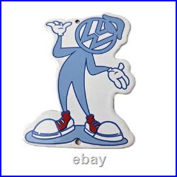 Vintage Volkswagen Sign VW Automobile Dealership Sales Gas Pump Porcelain Sign