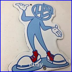 Vintage Volkswagen Sign VW Automobile Dealership Sales Gas Pump Porcelain Sign