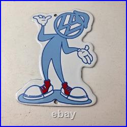 Vintage Volkswagen Sign VW Automobile Dealership Sales Gas Pump Porcelain Sign