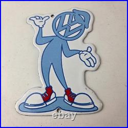 Vintage Volkswagen Sign VW Automobile Dealership Sales Gas Pump Porcelain Sign