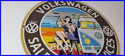 Vintage Volkswagen Sign VW Automobile Sign Porcelain Service Pin Gas Sign