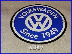 Vintage Volkswagen Since1949 Vw Bug Car 6 Porcelain Metal Bus Gasoline Oil Sign