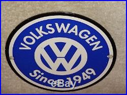Vintage Volkswagen Since1949 Vw Bug Car 6 Porcelain Metal Bus Gasoline Oil Sign