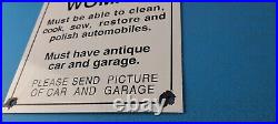 Vintage Wanted Good Woman Porcelain Automobile Car Garage Gas Station Sign