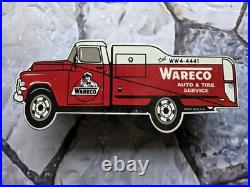 Vintage Wareco Auto And Tire Service Porcelain Sign 12×5
